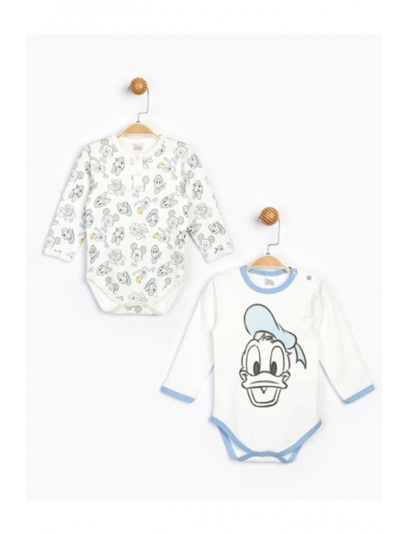 Erkek Bebek Ekru Disney 2'li Bebek Body 16185