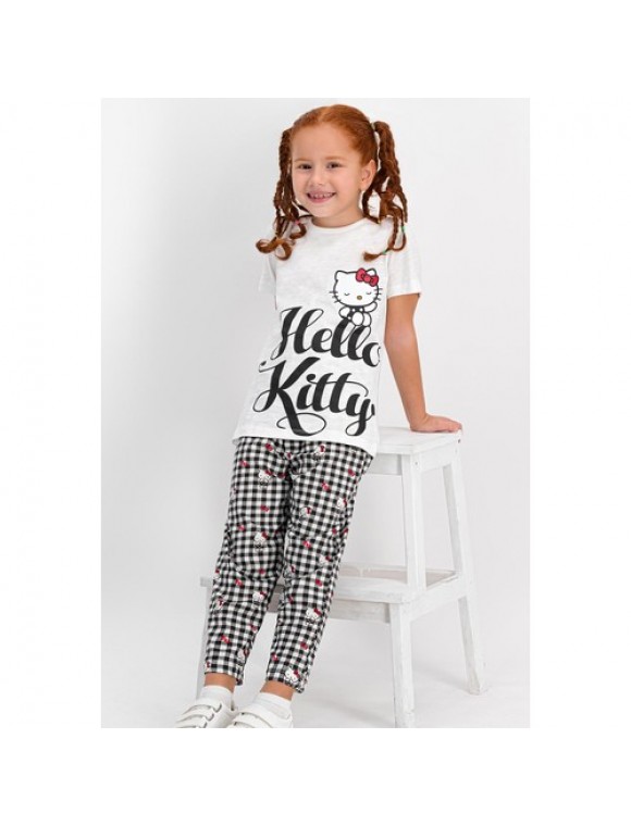 Hello Kitty Lisanslı Krem Kız Çocuk Pijama Takımı